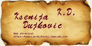Ksenija Dujković vizit kartica